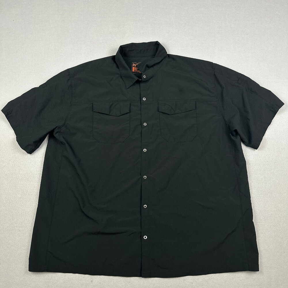 5.11 Tactical Shirt Men 2XL Black Perforated Short Sleeve Snap Button Work Top